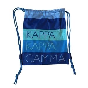 Kappa Kappa Gamma Drawstring Bag Blue by Alexandra & Company NWOT